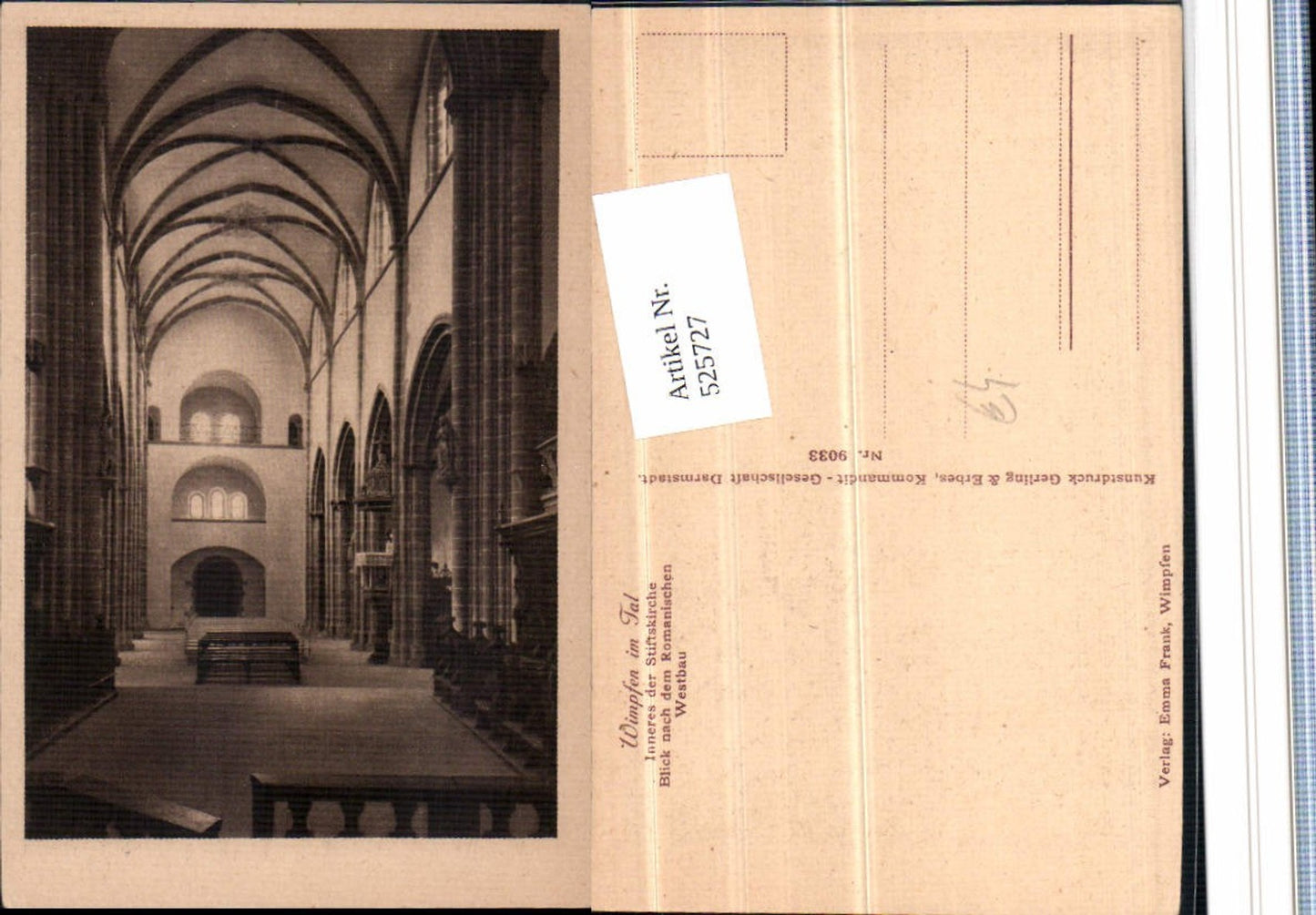 525727,Wimpfen am Neckar Stiftskirche Innen