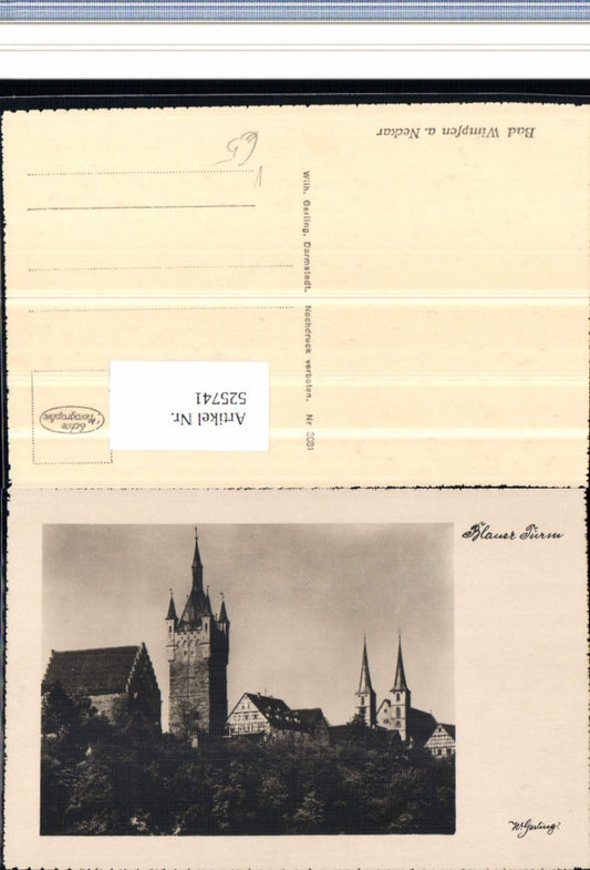 525741, Photographic art W. Gerling Wimpfen am Neckar great postcard