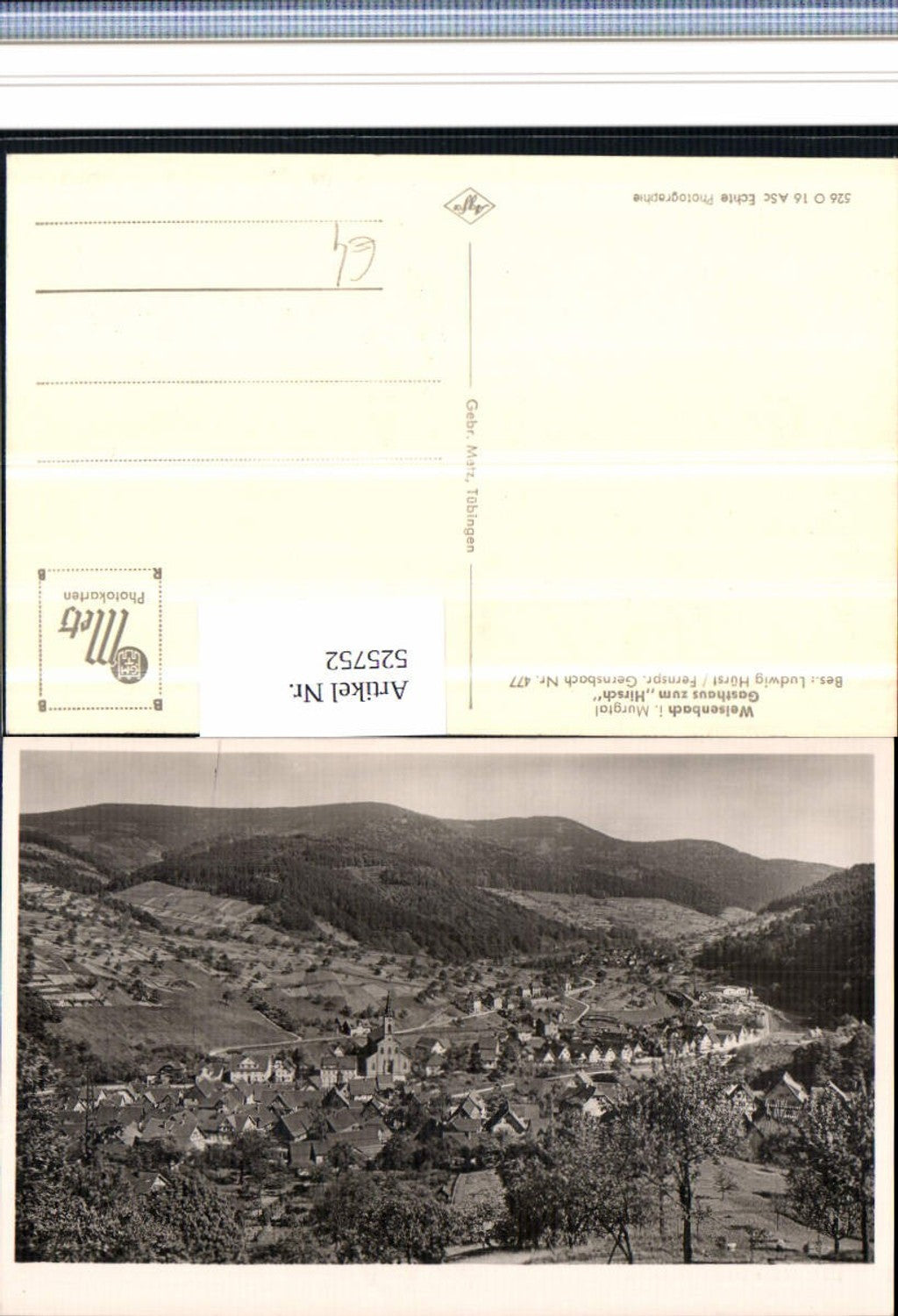 525752,Weisenbach Murgtal Gernsbach Gasthaus zum Hirsch LK Rastatt
