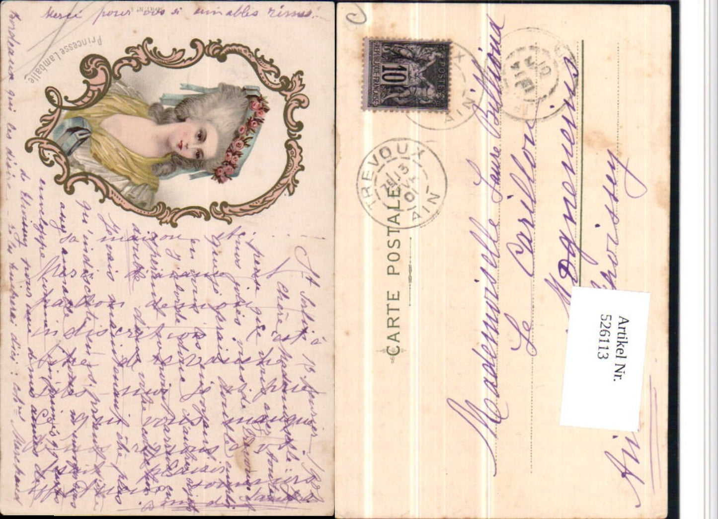 526113,Künstler AK Princesse Lamballe Passepartout