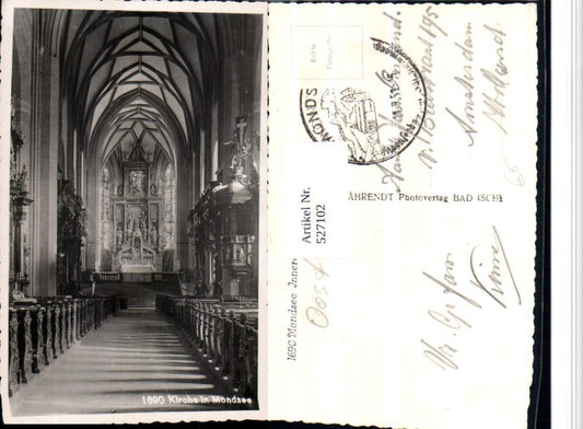 527102,seltene Foto-AK Mondsee Kirche Innen