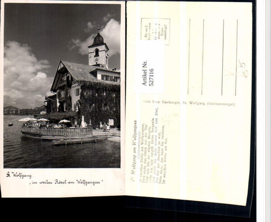527116,seltene Foto-AK St. Wolfgang am Wolfgangsee Weisses Rössl Terrasse