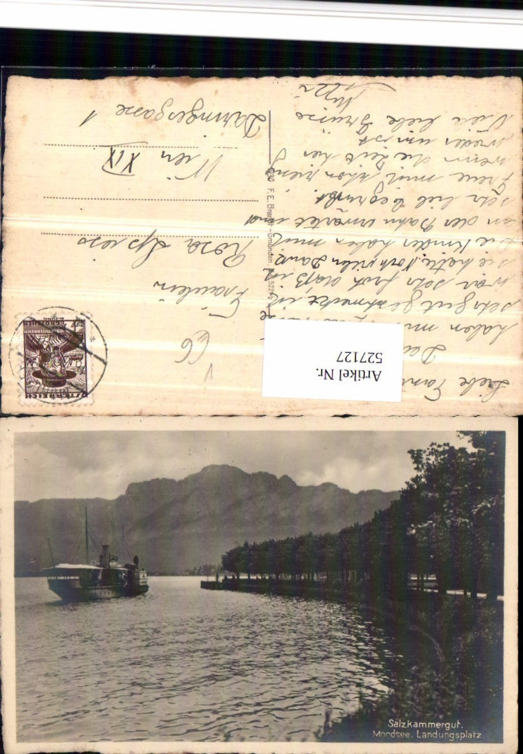 527127,Foto-AK Mondsee Partie am See Dampfer Schiff Landungsplatz