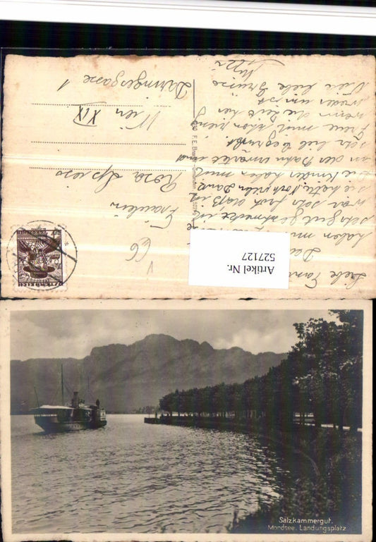 527127,Foto-AK Mondsee Partie am See Dampfer Schiff Landungsplatz