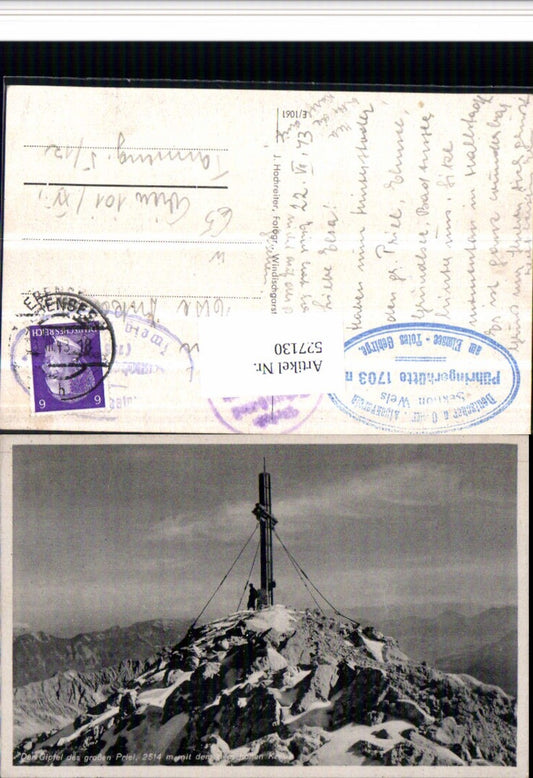 527130,Priel Gipfelkreuz am Priel bei Hinterstoder 1943 pub Hochreiter