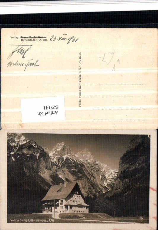 527141,Foto-AK Hinterstoder Pension Dietl Dietlgut pub Karl Them 776