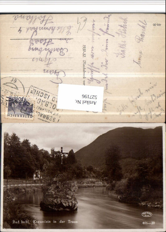 527196,Bad Ischl Kreuzstein Partie in der Traun 1931