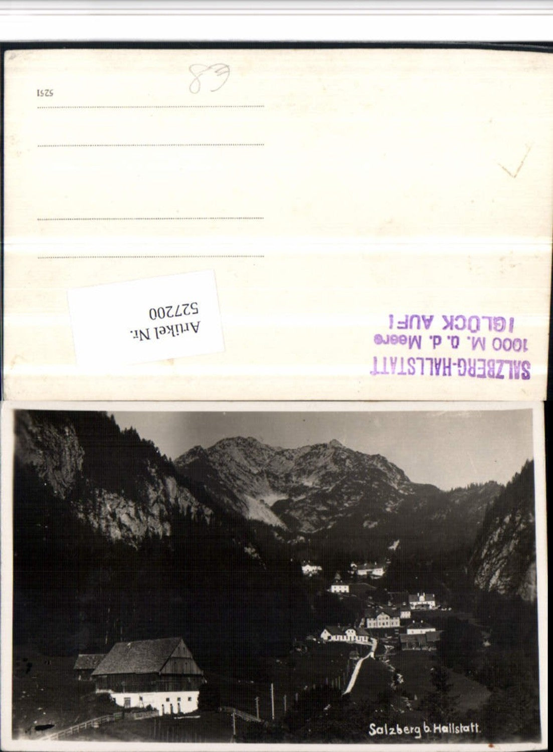 527200,seltene Foto-AK Salzberg bei Hallstatt Salzkammergut Bergbau Siedlung