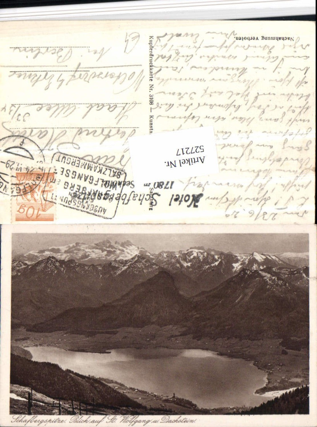 527217,Blick auf St. Wolfgang und Wolfgangsee Dachstein 1929