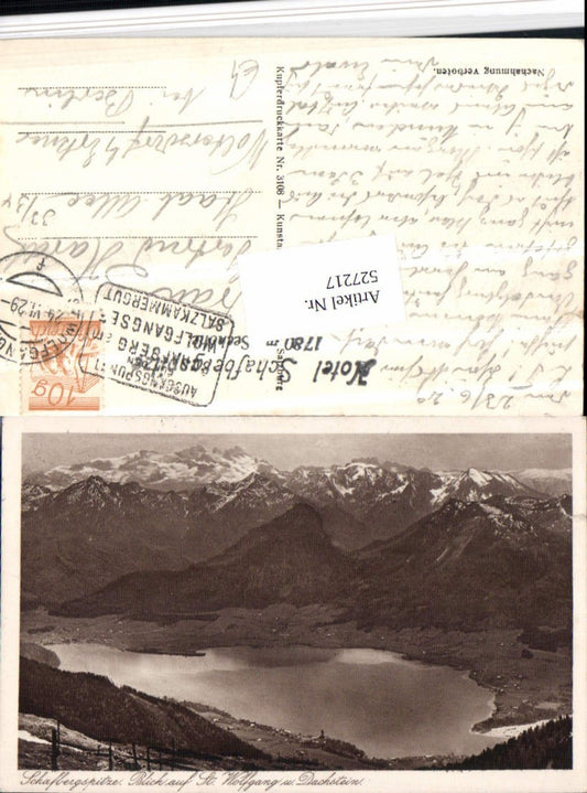 527217,Blick auf St. Wolfgang und Wolfgangsee Dachstein 1929