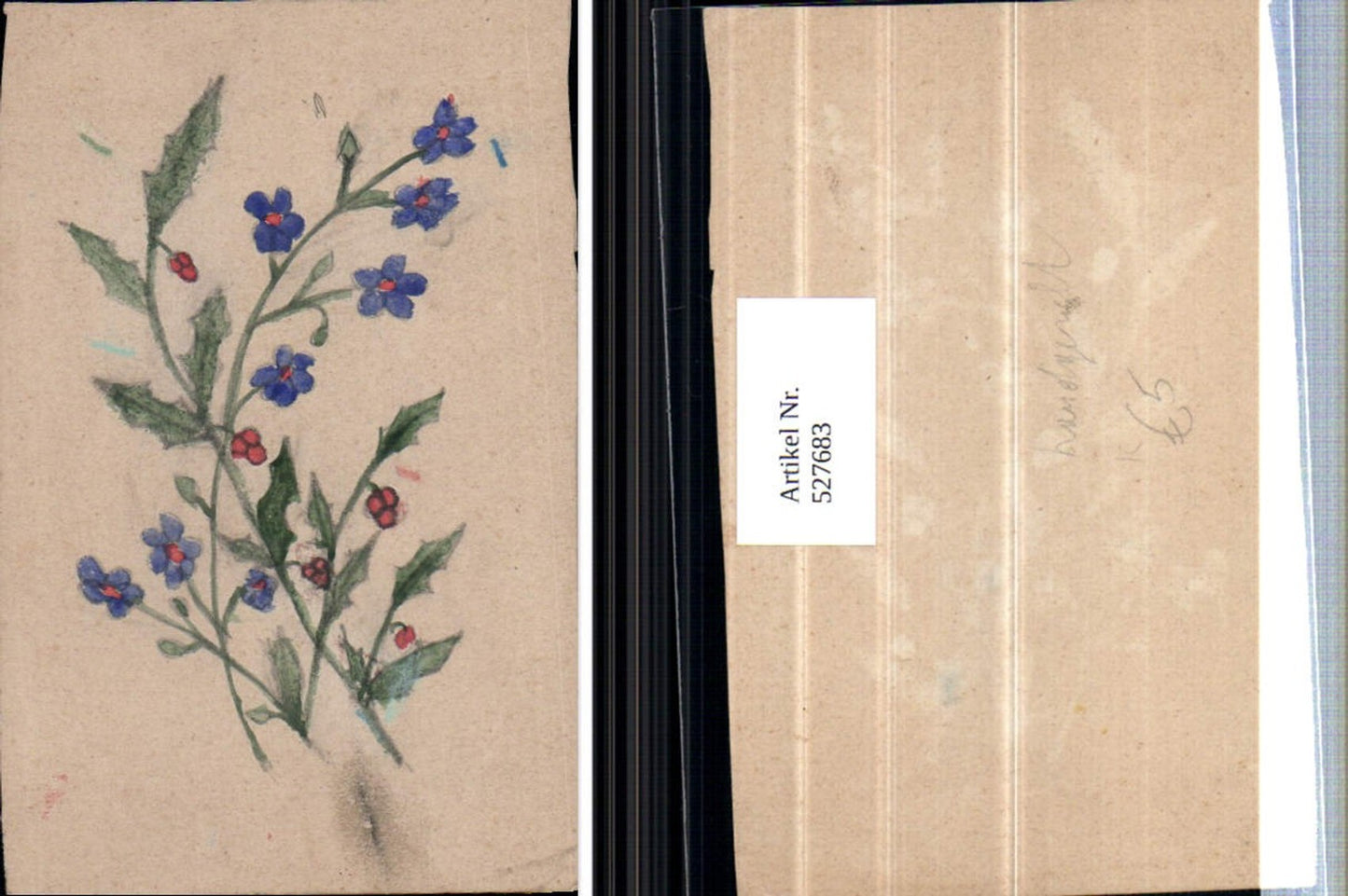 527683,tolle handgemalte Künstler AK Blumen beschnitten