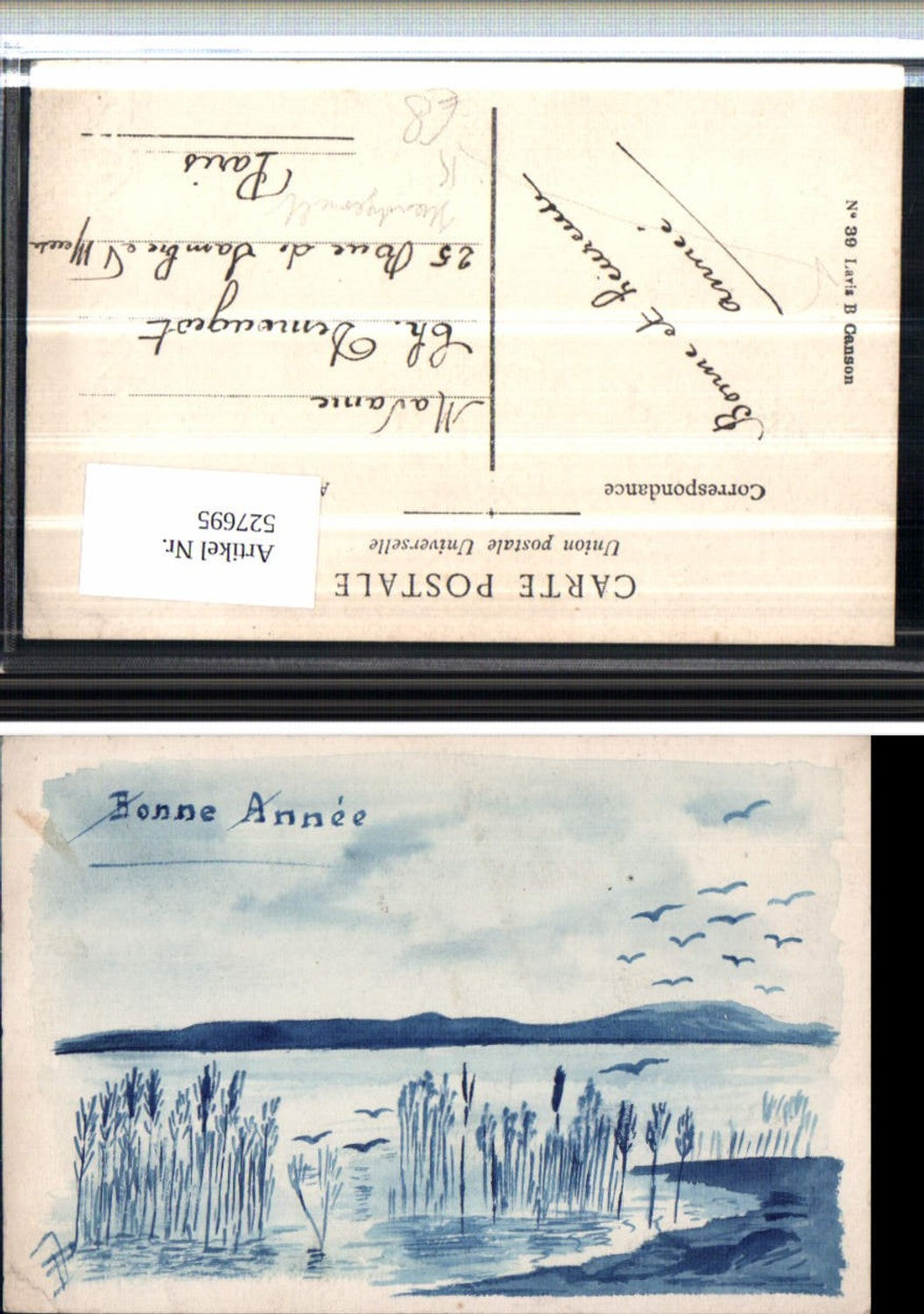 527695,tolle handgemalte Künstler AK Lavis B. Canson See Schilf Ufer