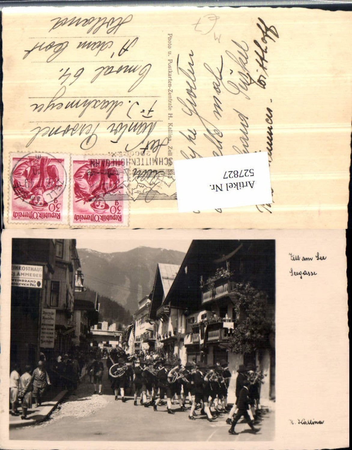 527827,Zell am See Seegasse Straßenpartie Musikkapelle Kapelle Umzug