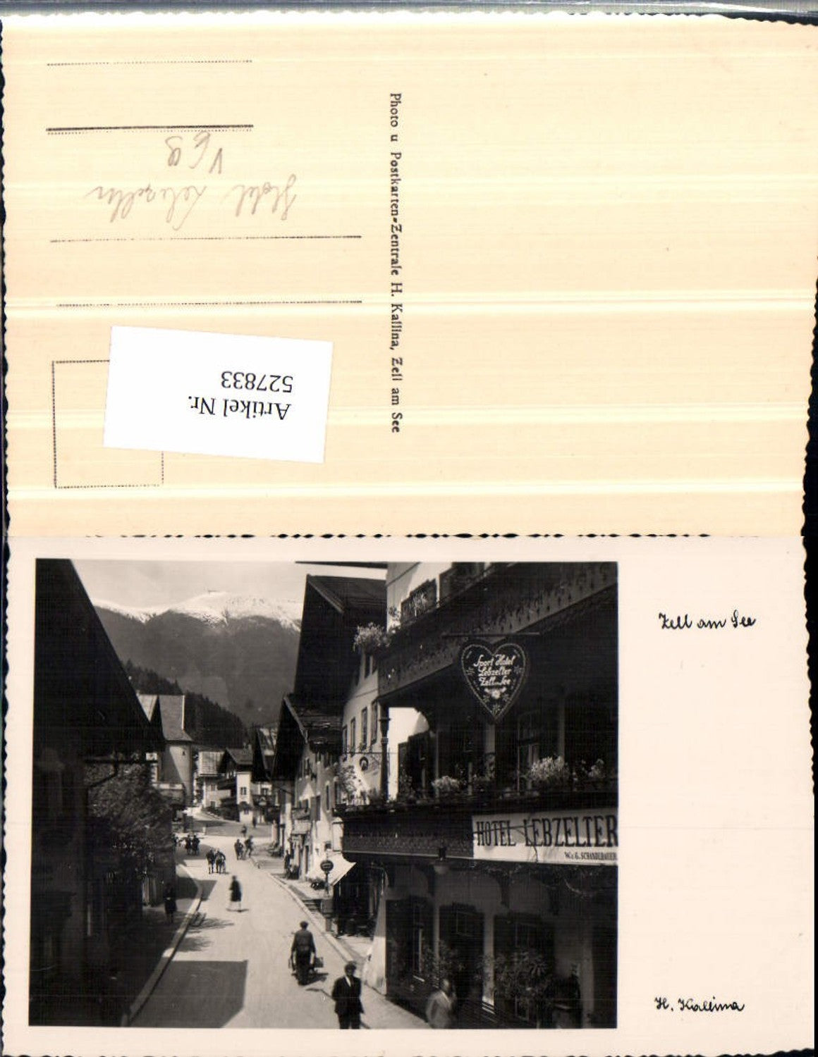 527833,Foto-AK Zell am See Hotel Lebzelter Straßenpartie