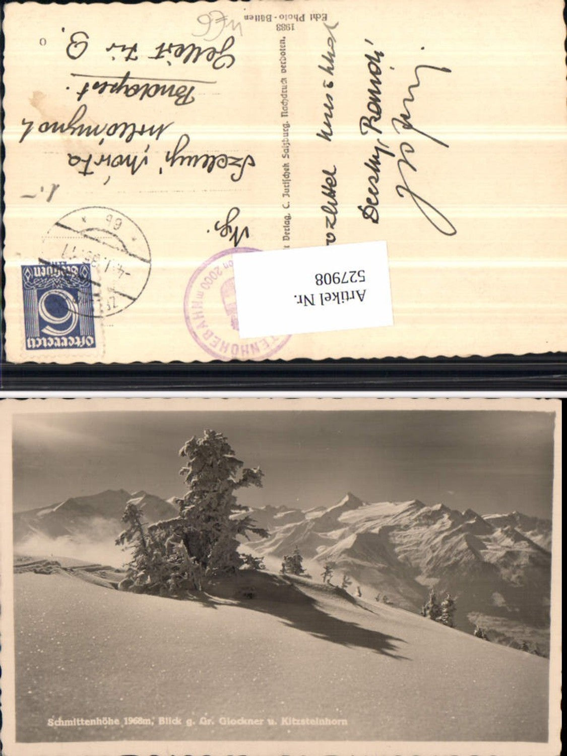 527908,Foto-AK Schmittenhöhe bei Zell am See m. Kitzsteinhorn