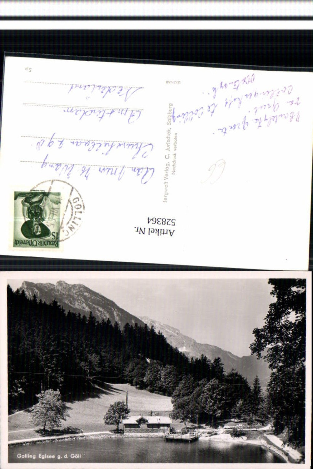 528364,seltene Foto-AK Golling Eglsee g. Göll