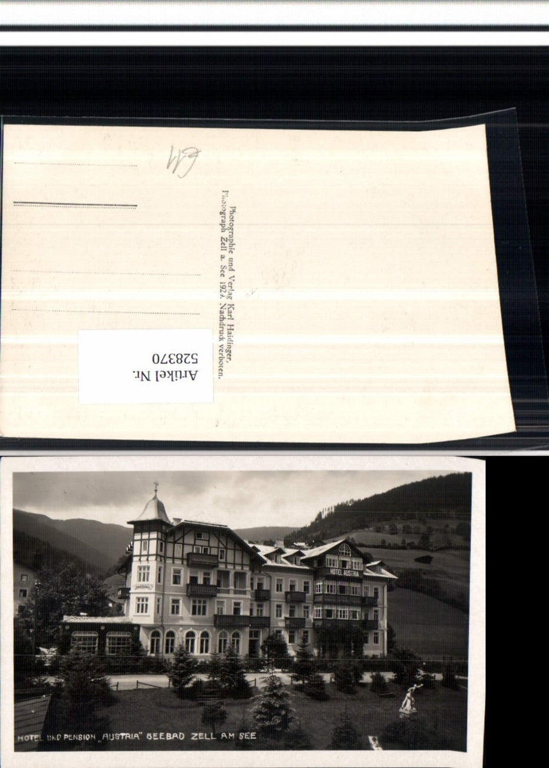 528370,seltene Foto-AK Zell am See Hotel Pension Seebad Austria
