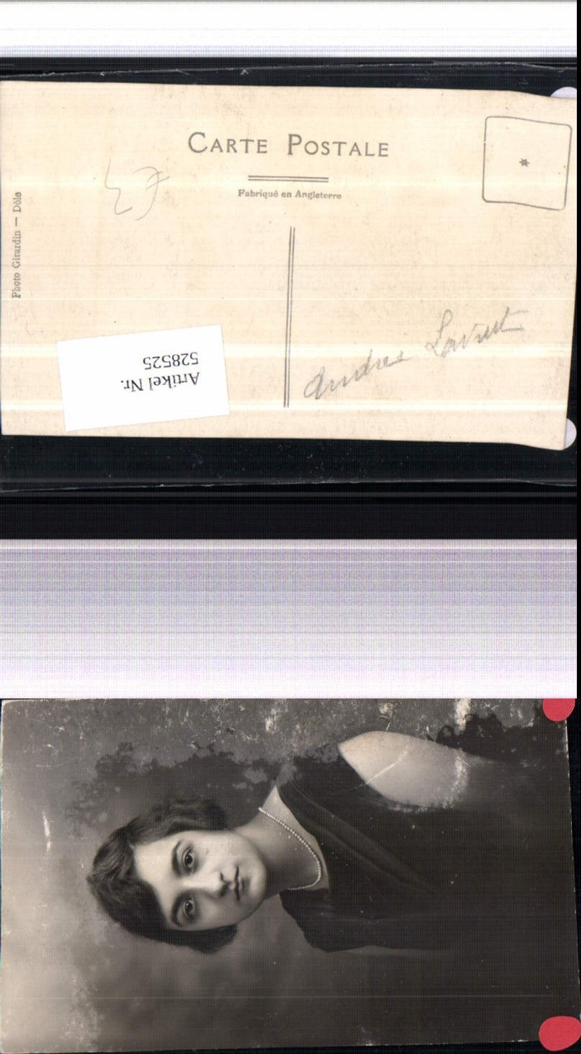 528525,Foto-AK Frau Schmuck Kette Halskette Perlenkette