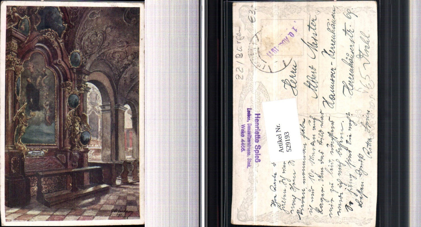 529193,Künstler AK Salzburg E.F. Hofecker Peterskirche Felsengrab B.K.W.I 920-18