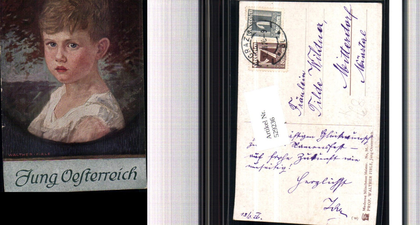 529236,Künstler AK Walter Firle Jung Österreich Kind Junge