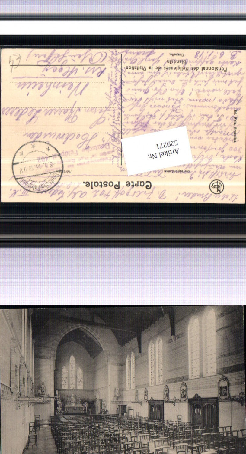 529271,Belgium Blandain Pensionat des Religieuses  Feldpost