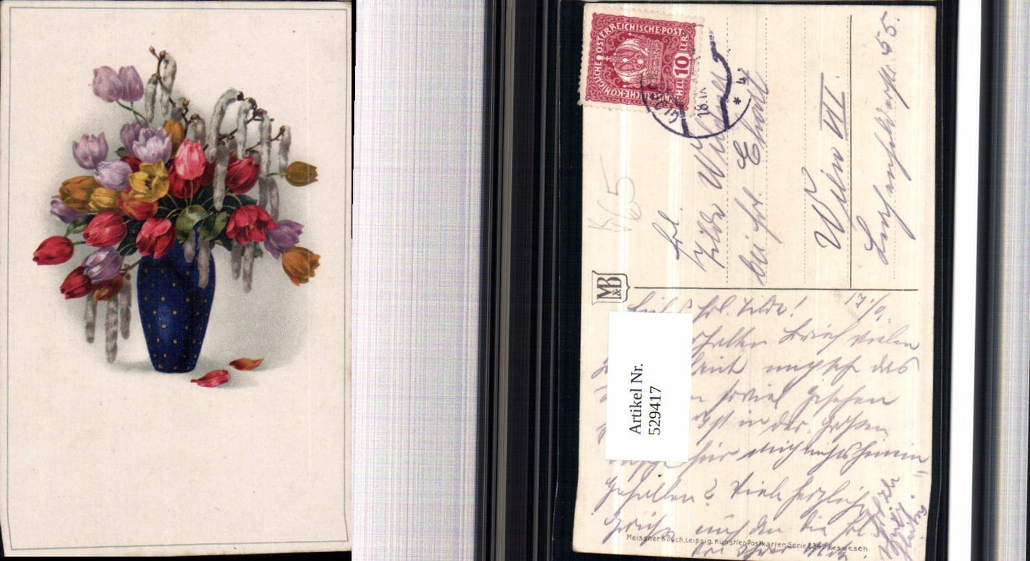529417, Meissner &amp; Buch 2340 Flower Vase Tulips