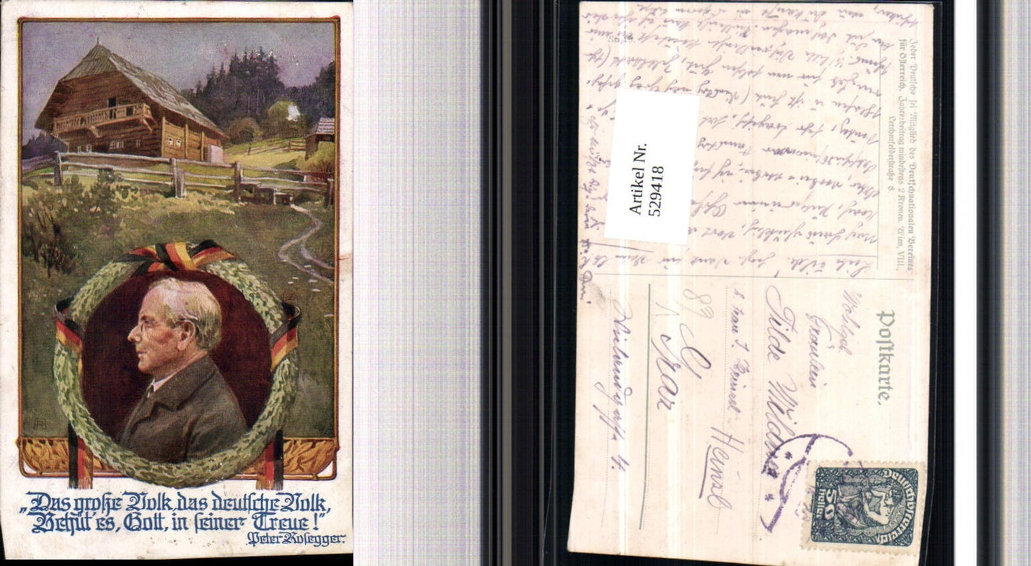 529418,Deutschnational Verein 25 Peter Rosegger Alpl Krieglach