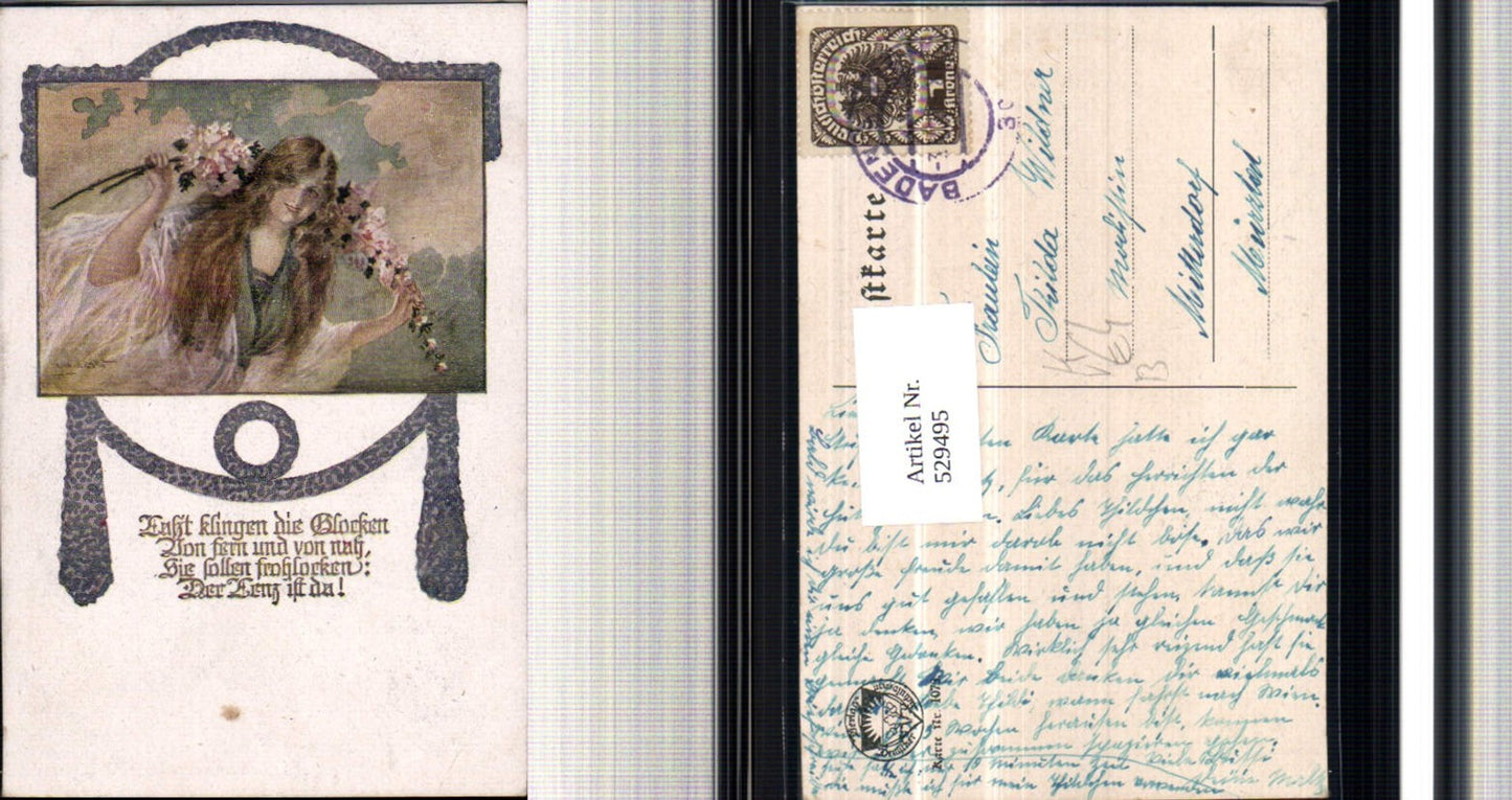 529495,Deutscher Schulverein 1079 W.H. Braun Jugendstil Frau