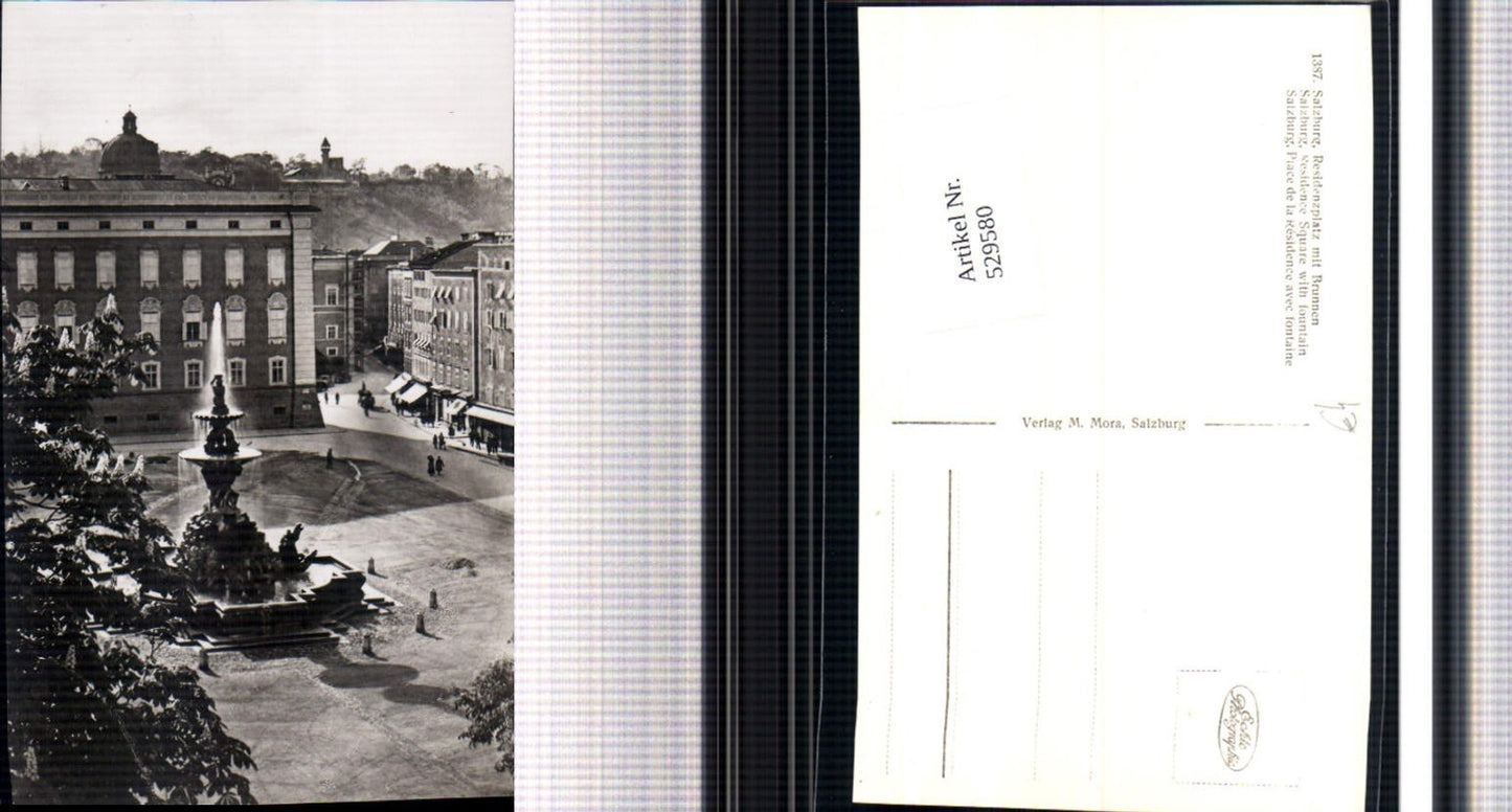 529580,Salzburg Residenzplatz Brunnen pub Mora 1387