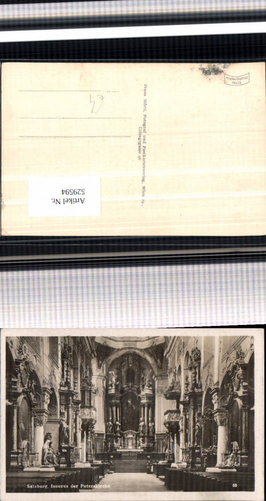 529594,Salzburg Inneres des Domes Peterskirche