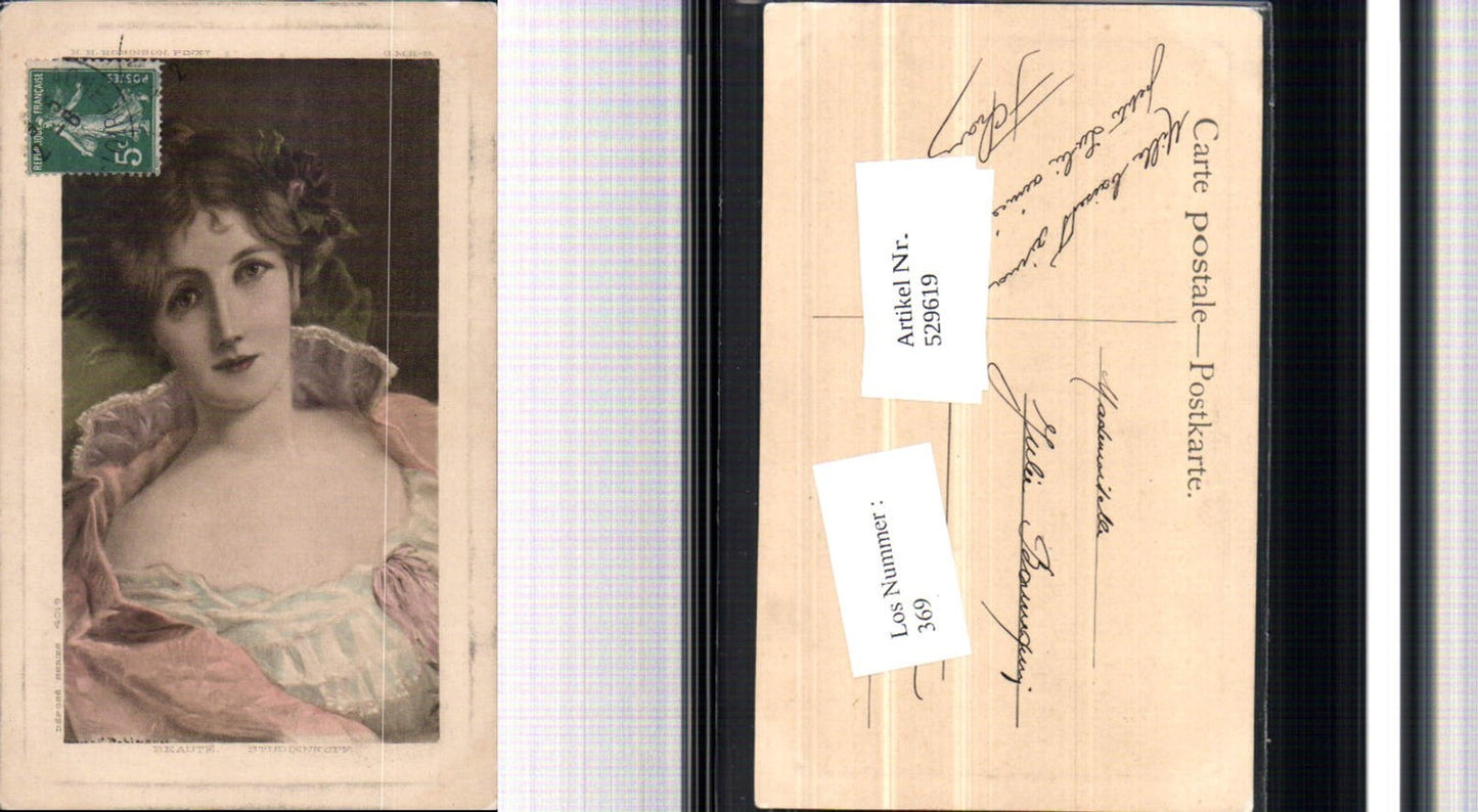 529619,Künstler AK N.H. Robinson Studienkopf Frau Glamour Erotik