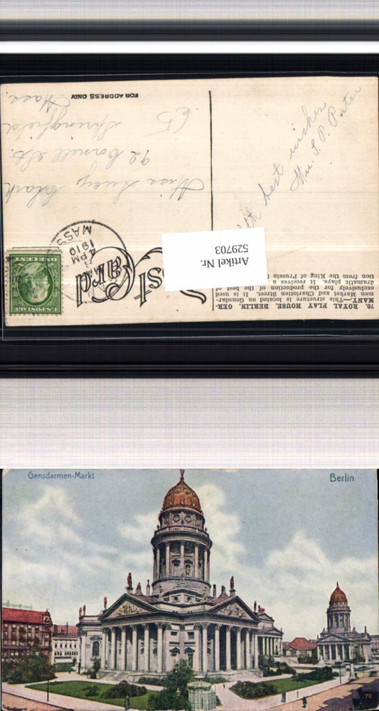 529703,Berlin Gensdarmen Markt 1910