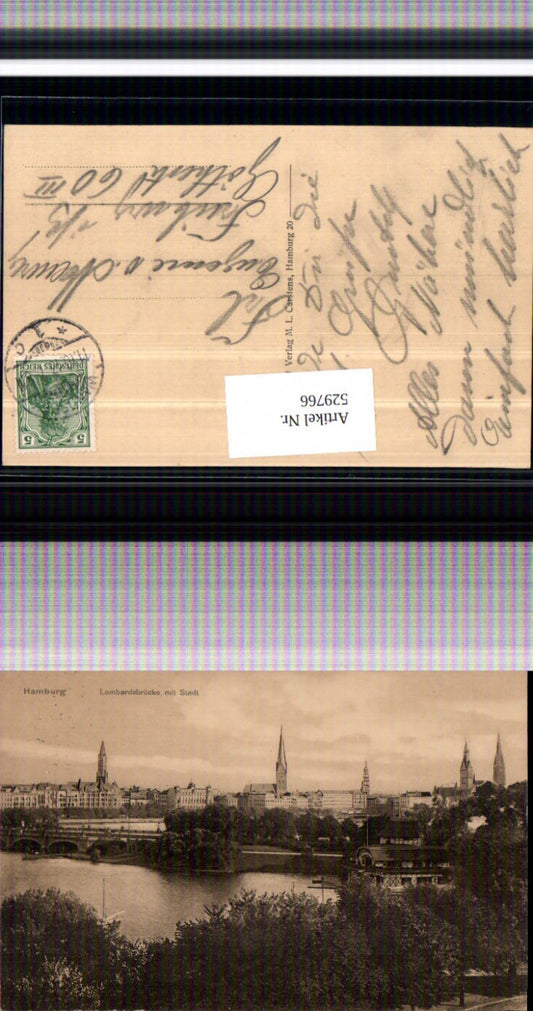 529766,Hamburg Lombardsbrücke m. Stadt