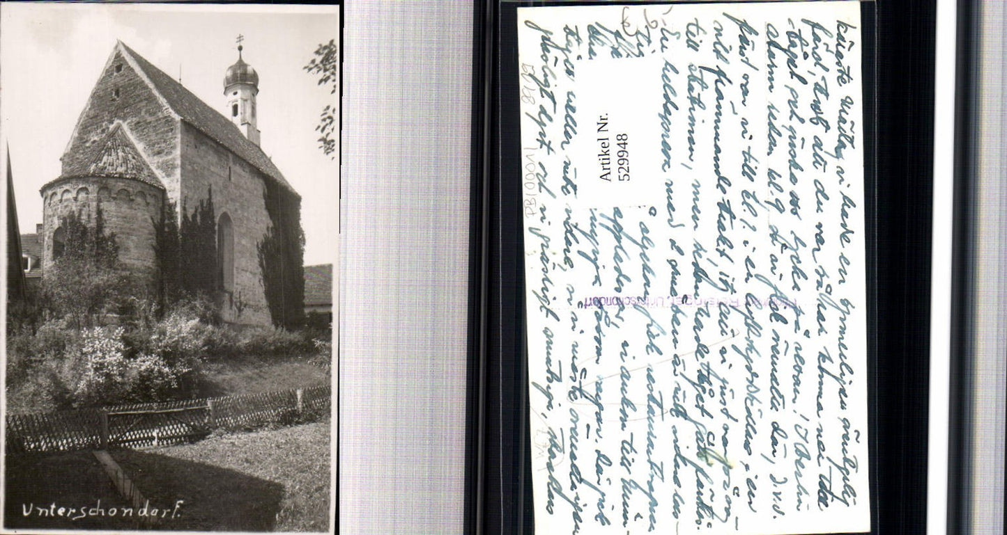 529948,Foto Ak Unterschondorf am Ammersee Kirche