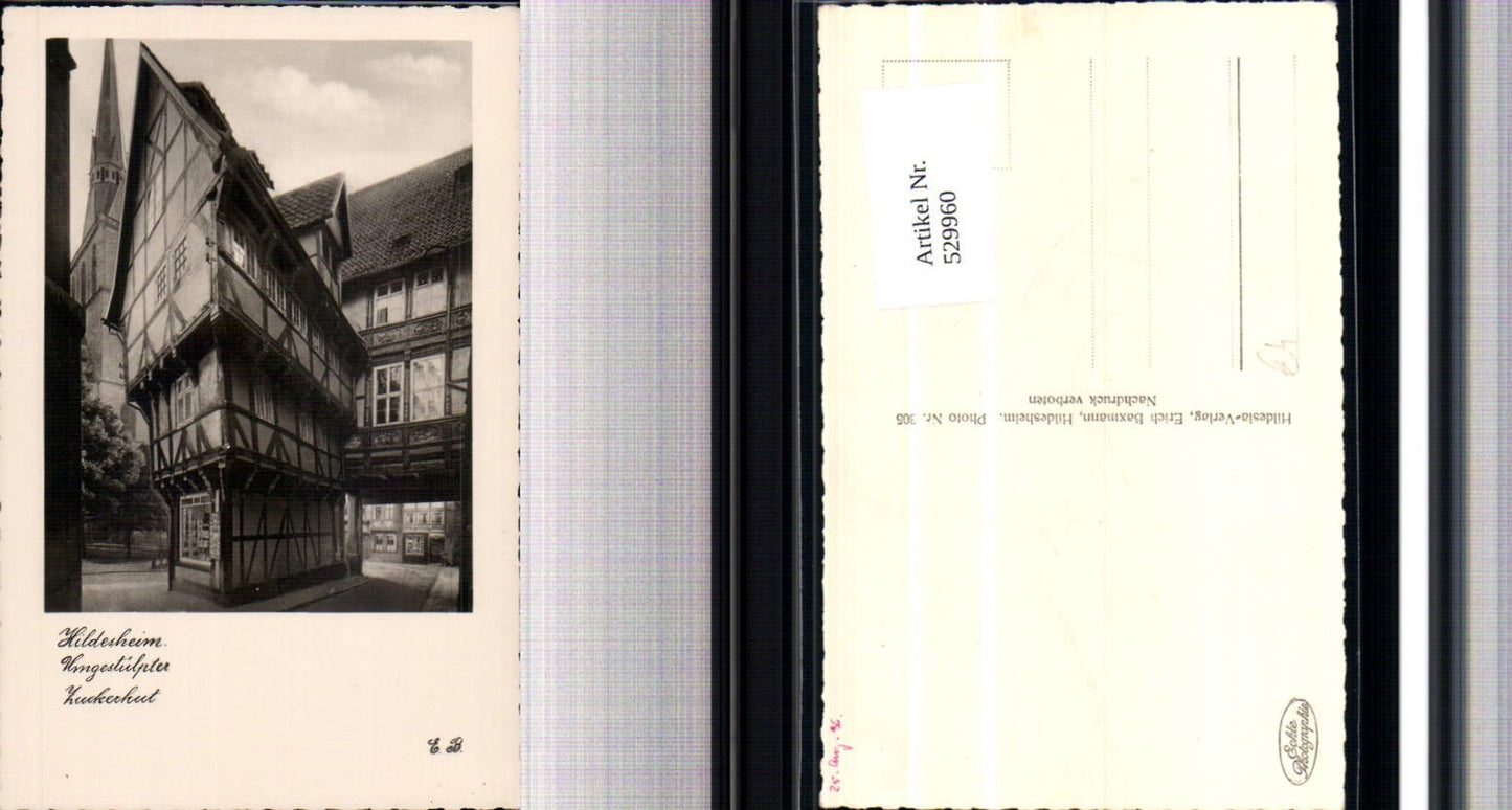 529960,Foto Ak Hildesheim Umgestülpter Zuckerhut Fachwerkhaus