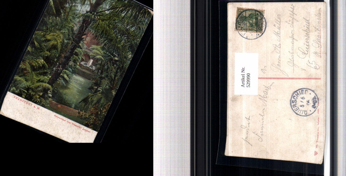529990,Frankfurt a. Main Palmenhaus v. Wasserfall gesehen pub Dr. Trenkler Co
