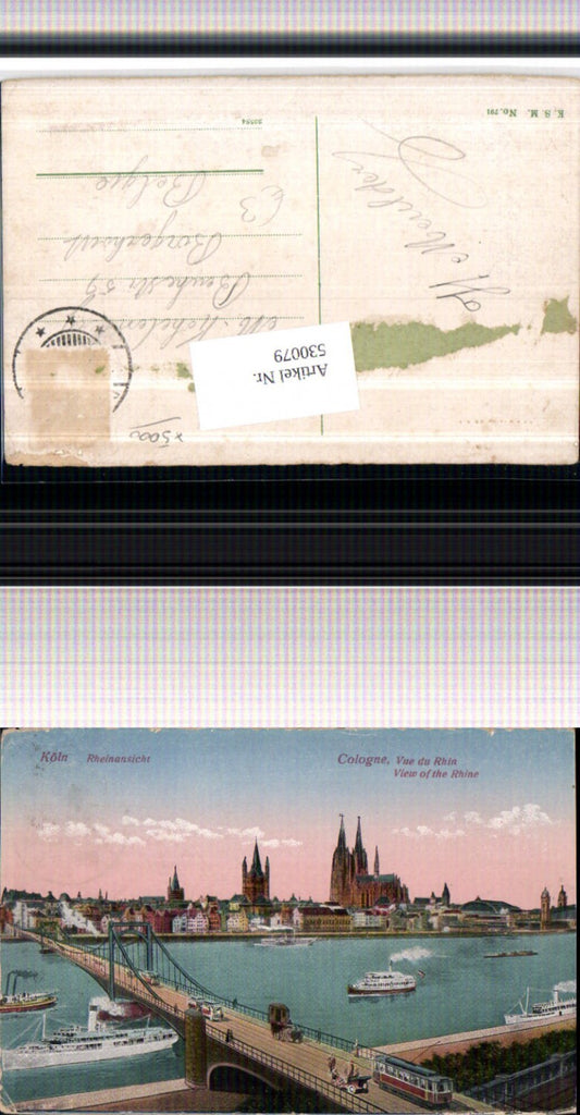 530079,Köln Rheinansicht Dampfer Brücke