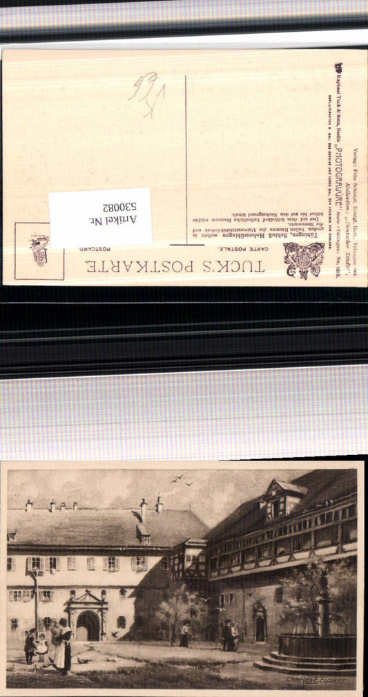 530081, Artist AK Tübingen am Neckar Hohentübingen pub Tuck 1615 Charles F. Flower
