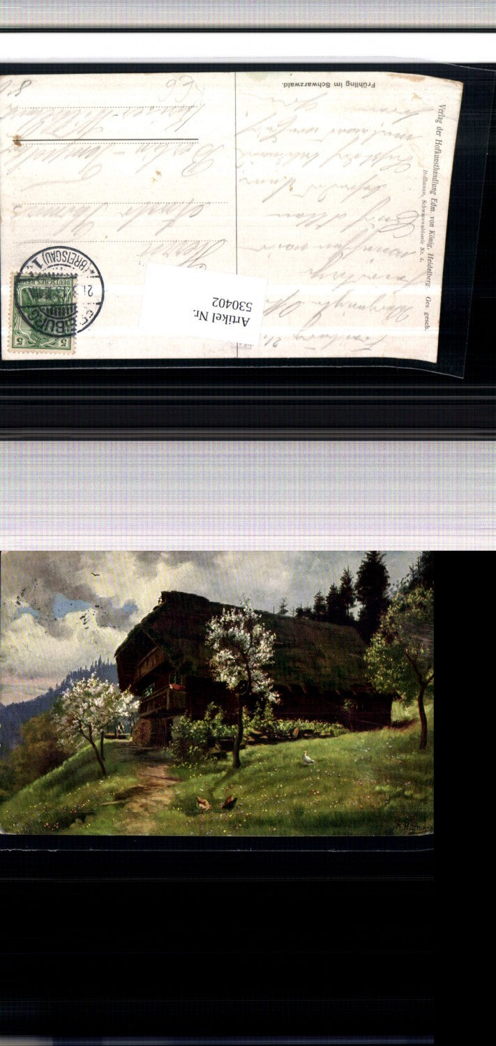 530402,Künstler AK Heinrich Hoffmann Schwarzwald Schwarzwaldhaus