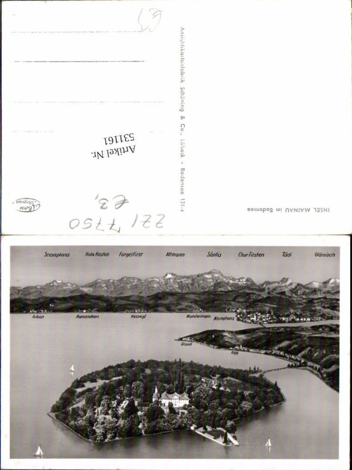 531161,Insel Mainau im Bodensee Konstanz Vogelschau