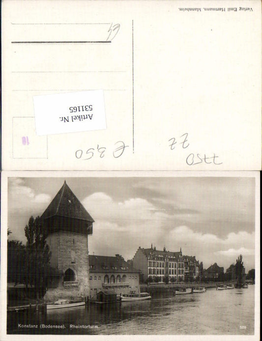 531165, Photo postcard Konstanz on Lake Constance Rhine Gate Tower