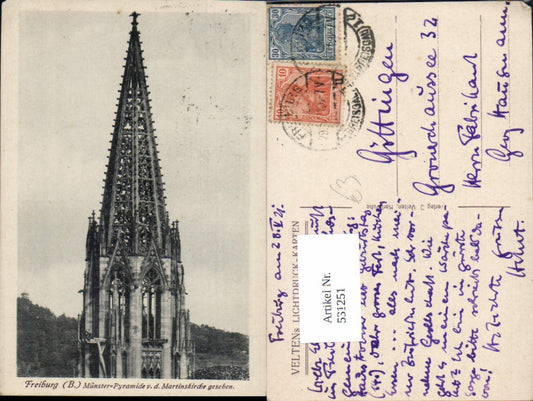 531251, Freiburg Münster Pyramid seen from St. Martin's Church