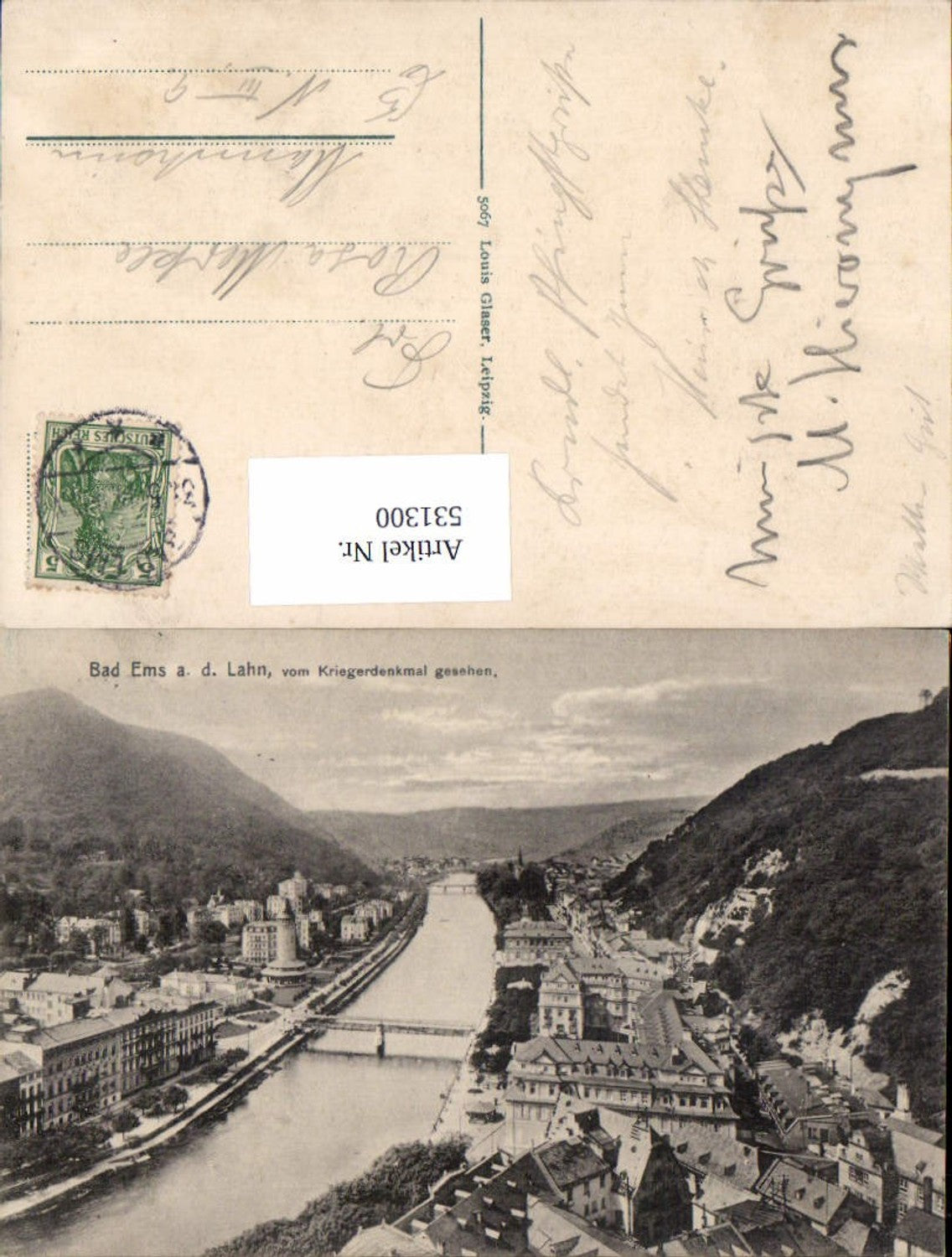 531300,Bad Ems a. d. Lahn v. Kriegerdenkmal gesehen