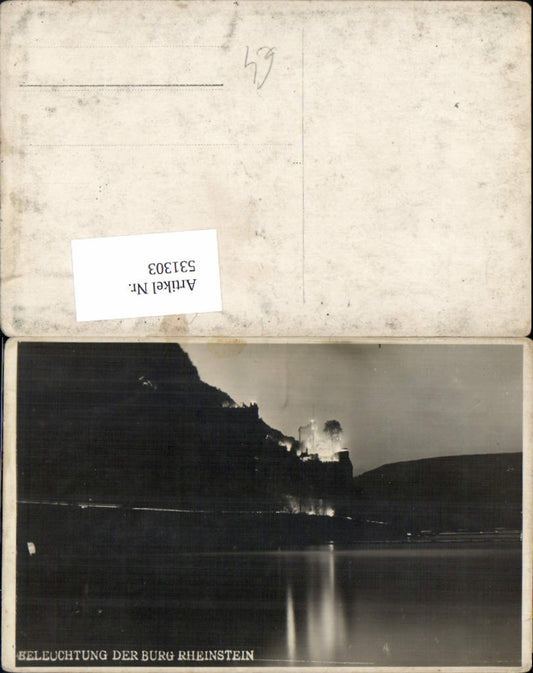 531303,Foto Ak Beleuchtung der Burg Rheinstein Trechtingshausen