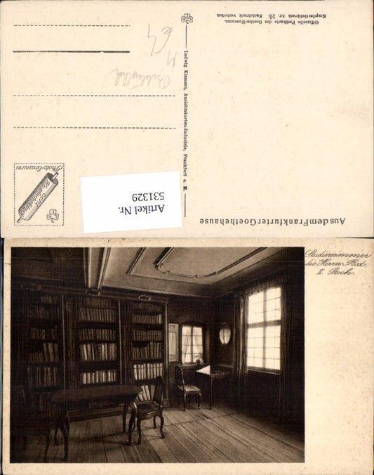 531329,Frankfurt Main Goethehaus Goethe Studierzimmer d. Herrn Rat Bibliothek