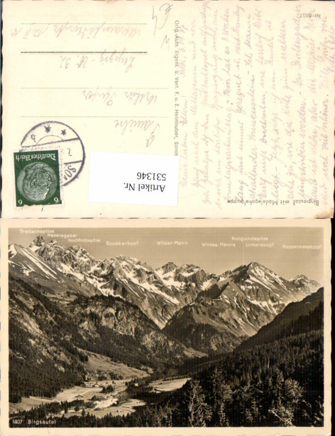 531346,Birgsautal m. Mädelegabelgruppe Birgsau Oberstdorf