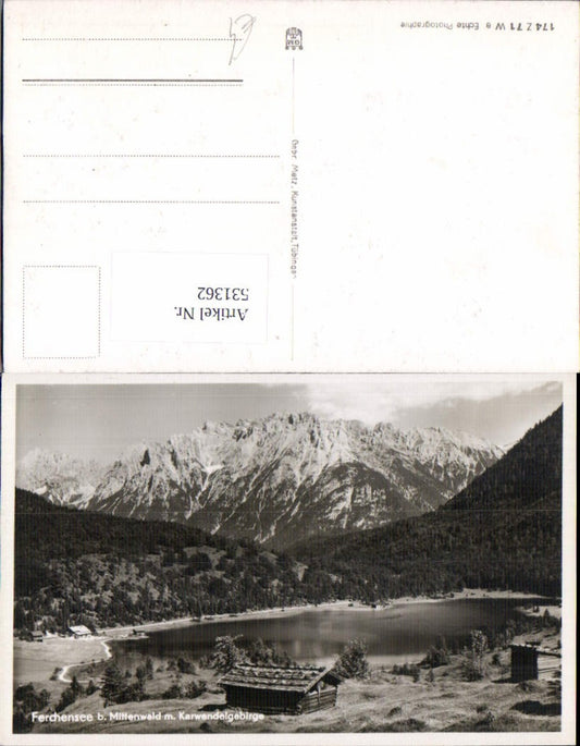 531362,Foto Ak Ferchensee b. Mittenwald Karwendelgebirge