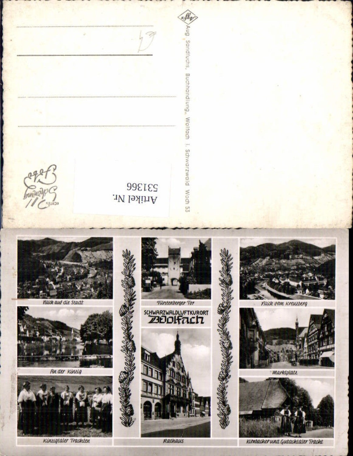 531366, Multi-image Ak Wolfach Black Forest Kinzig Traditional Costumes Market Square