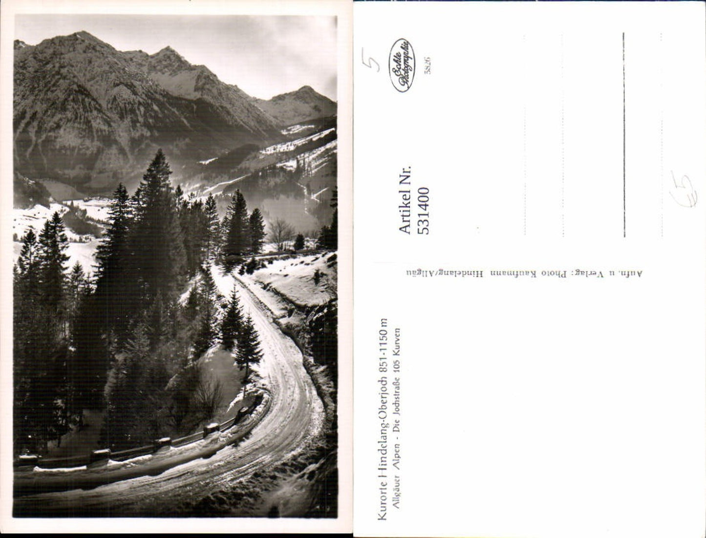 531400,Foto Ak Hindelang-Oberjoch Jochstraße Kurven im Winter Bad Hindelang
