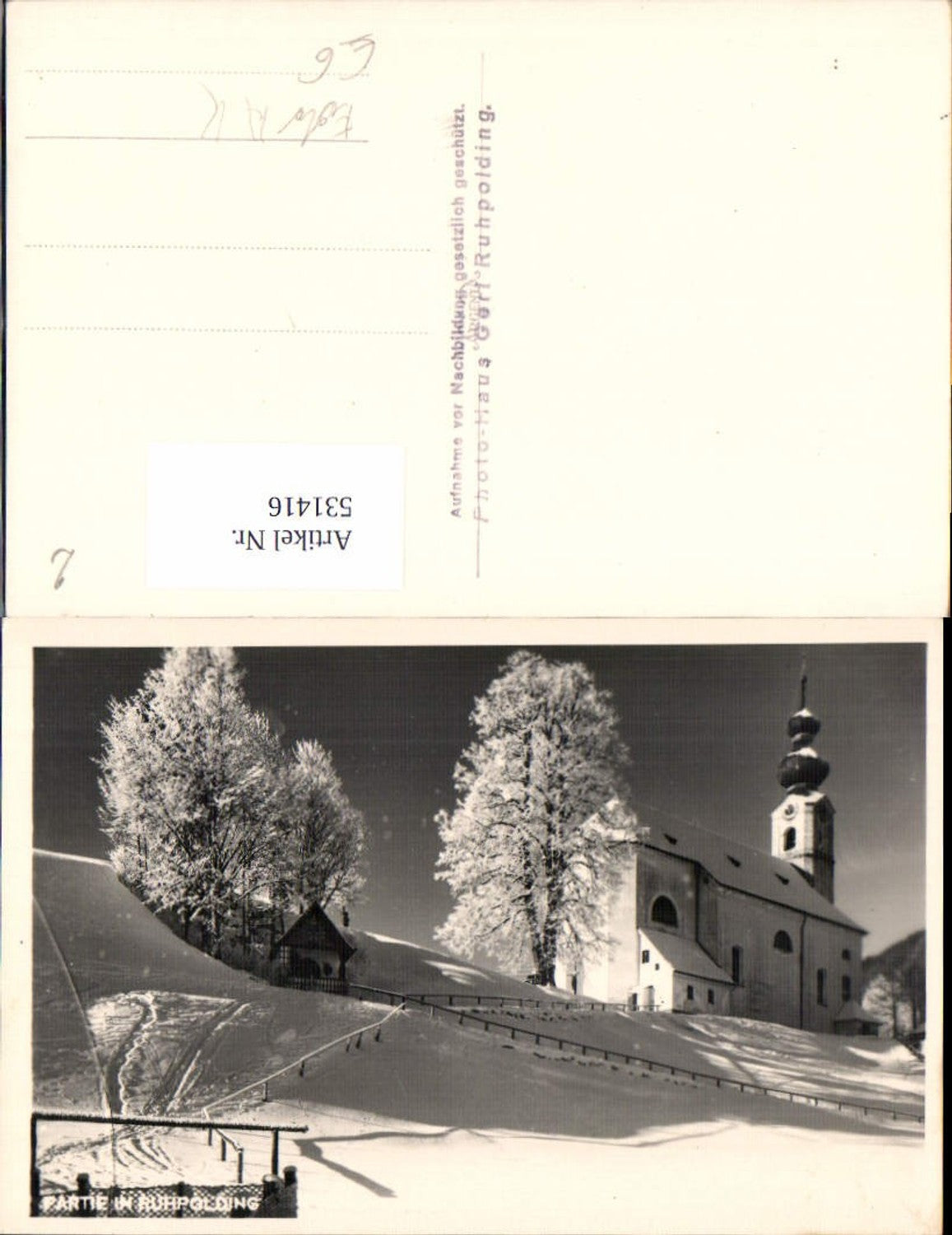 531416,Foto Ak Ruhpolding Winteransicht m. Kirche